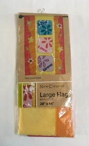 New Creative LIVE, LOVE, GROW Large Garden Flag Applique 28”x44” NEW - Picture 1 of 6