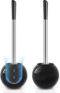 Toilet Brush and Holder 2 Pack, 304 Stainless Steel Toilet Brush with Extended a - Picture 1 of 12
