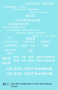 K4 O Scale Decals Little Rock Cooperage Co 60 Ft Wood Cooperage/Barrel Boxcar - Picture 1 of 4