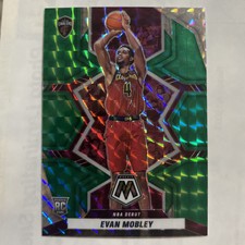 2021-22 Panini Mosaic RC Evan Mobley NBA Debut Green Mosaic Prizm Rookie Card