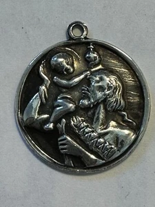 Colgante de plata de ley vintage modernista de San Cristóbal Protéjanos FLEX-LET - Imagen 1 de 8