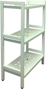 Asta 3-Tier Free Standing Rectangular Bathroom Storage Shelf Rack Light Sage - Picture 1 of 7
