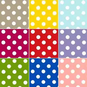 Tablecloth Vinyl PVC  Large Polka Dots Spots Pattern Oilcloth 140cm Wide Spotty - Picture 1 of 13