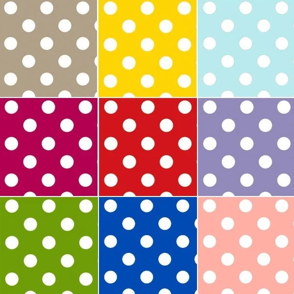 Tablecloth Vinyl PVC  Large Polka Dots Spots Pattern Oilcloth 140cm Wide Spotty - Image 1 of 1