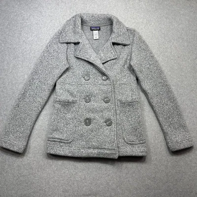Patagonia Better Sweater Peacoat Womens XS Gray Fleece Double Breasted Pockets - Image 1 of 4