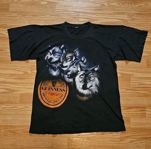 Camiseta Guinness Vintage Talla M Puntada Única Logo Desteñido Y Lobos - Imagen 1 de 6