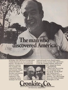 1979 CBS Evening News: Man Who Discovered America Cronkite Pubblicità Stampa Vintage - Foto 1 di 1