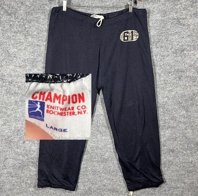 VINTAGE 50s Champion Sweatpants Mens Size Large Blue Running Man Double Face - Image 1 of 4