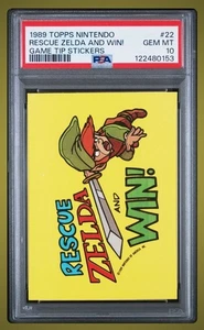 1989 Topps Nintendo Rescue Zelda & Win Game Tip Pegatina #22 Calificado PSA 10 Como Nuevo - Imagen 1 de 2