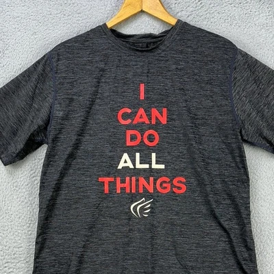 Camiseta Active Faith Camiseta Para Hombre Grande Gris En Nombre de Jesús Juego Gráfico Cuello Redondo Foto 1 de 4