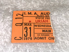 URIAH HEEP 1976 CONCERT TICKET STUB IMA Auditorium Flint Michigan Ephemera USA