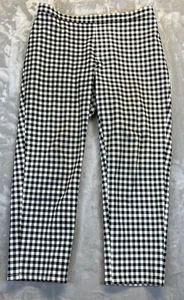 Isaac Mizrahi Live Pants Women's Size 8P Black Gingham Plaid Pull On Stretch EUC - Picture 1 of 10