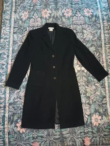 Vintage Harve Benard Damen Wolle Kaschmir Erbse Mantel schwarz 10 klassisch altes Geld  - Bild 1 von 10