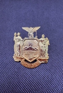 Vintage Obsolete NY State Police Hat Badge Pin Gold Tone ***Read - Picture 1 of 4