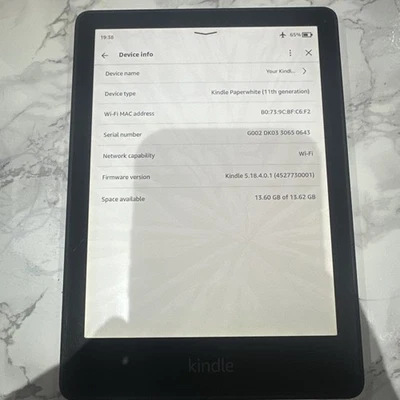 Amazon Kindle Paperwhite (11th Generation) 16GB, Wi-Fi, 6.8 in - Black - Image 1 of 2