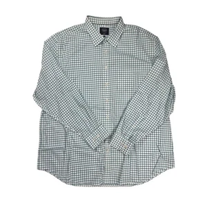 Camicia uomo Charles Tyrwhitt vestibilità classica verde bianca bottoni a quadri L/S taglia 3XL - Foto 1 di 5