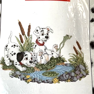 Vintage Disney 101 Dalmatians Counted Cross Stitch Kit Leapin Pups 31011 - Picture 1 of 18
