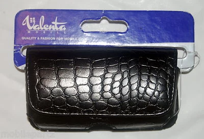 Valenta Mobile Black Leather Croco Case + Belt Loop for Samsung D900 F480 G600 - Image 1 of 2