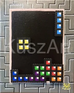 Tetris Pixel 8bit Video Game Art 8x10inch Nintendo NES Artwork retro gameroom - Picture 1 of 3