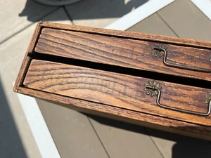 Corticelli Antique Vintage 2 drawer Wooden Spool Cabinet with storage Sewing - Picture 1 of 7