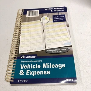 Adams Spiral Vehicle Mileage and Expense Book, 6 Pockets, 5 1/4 x 8 1/2, AFR12 - Picture 1 of 10