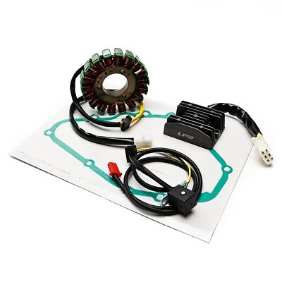 Stator + Voltage Rectifier + Gasket For Kawasaki Ninja 500/R GPZ 400 500 S 88-09 - Image 1 of 4