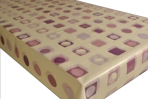 Modern Squares Circles PVC Vinyl Wipe Clean Tablecloth ALL SIZES - Code: F141-4 - Picture 1 of 1