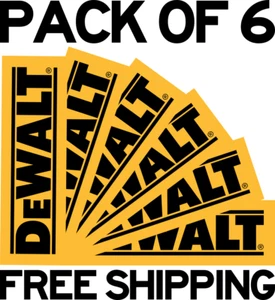 PACK OF 6 DEWALT TOOLS DECAL LABEL STICKER VINYL TOOL BOX TRUCK WINDOW CAR 2.5x8 - Picture 1 of 2