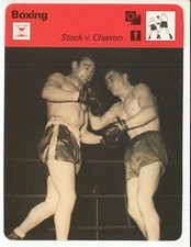 JEAN STOCK vs ROBERT CHARRON 1949 Boxing Boxers 1978 SPORTSCASTER CARD 20-16