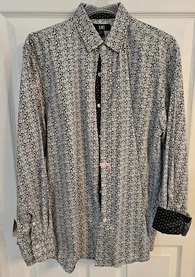 Para hombres MX1 Vestido Estampado Negro/Camisa Informal Manga Larga Con Botones Talla Mediana  Foto 1 de 4