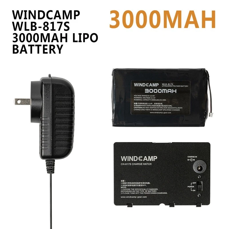 MARKENLOS WINDCAMP WLB-817S LIPO Akku Batterie 3000mAh Für Yaesu FT-818 FT-817+Ladegerät
