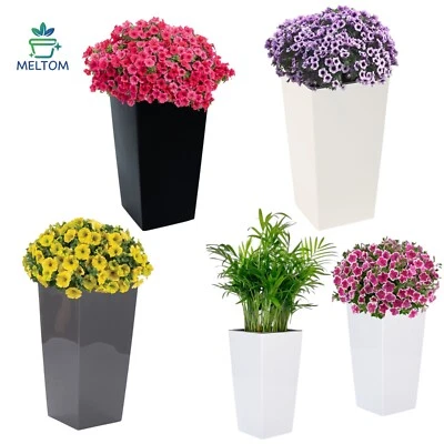 Blumenkübel Hochglanz Einsatz Pflanzgefäß Slim Pflanzkübel 4 FARBEN 6 Größen - Bild 1 von 4