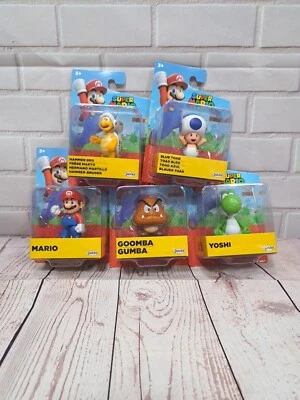 Nuevo en caja Super Mario JAKKS Pacific 4 pulgadas figuras conjunto completo de 5 Fire Mario Yoshi Foto 1 de 4