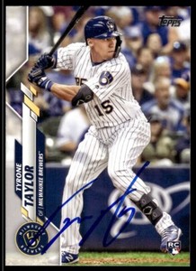 2020 Topps Baseball Tyrone Taylor Rookie Auto Milwaukee Brewers #539 Signed