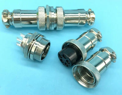 set M20 GX20 5 Pin Aviation Plug & Socket Circular Connector Panel Mount - Image 1 of 4