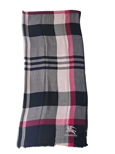 BURBERRY Classic Nova Check Pashmina Knit Cashmere Fringe Multicolor SHAWL - Picture 1 of 8