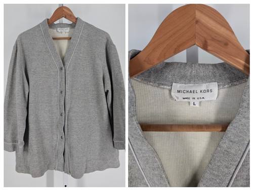 Felpa baseball Michael Kors collezione anni 80 maglia cardigan tempo libero NY US