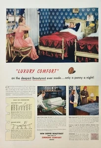 1940 Beautyrest Mattresses Simmons company Vintage Ad Luxury comfort - Picture 1 of 1