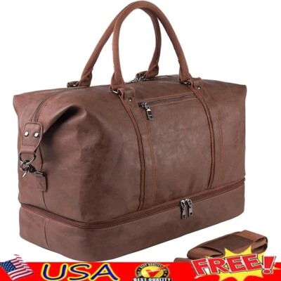 Ночная дорожная сумка для переноски спортивная сумка с отделением для обуви мужская женская коричневая новая - Изображение 1 из 4