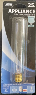 FEIT ELECTRIC 25-Watt T6.5 Clear Tubular Appliance Light Bulb w/ Int. Base - Image 1 of 2