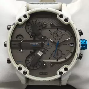 Diesel Mr. Daddy Watch Men 57mm DZ7419 Chronograph Silver Tone Date New Battery - Picture 1 of 15
