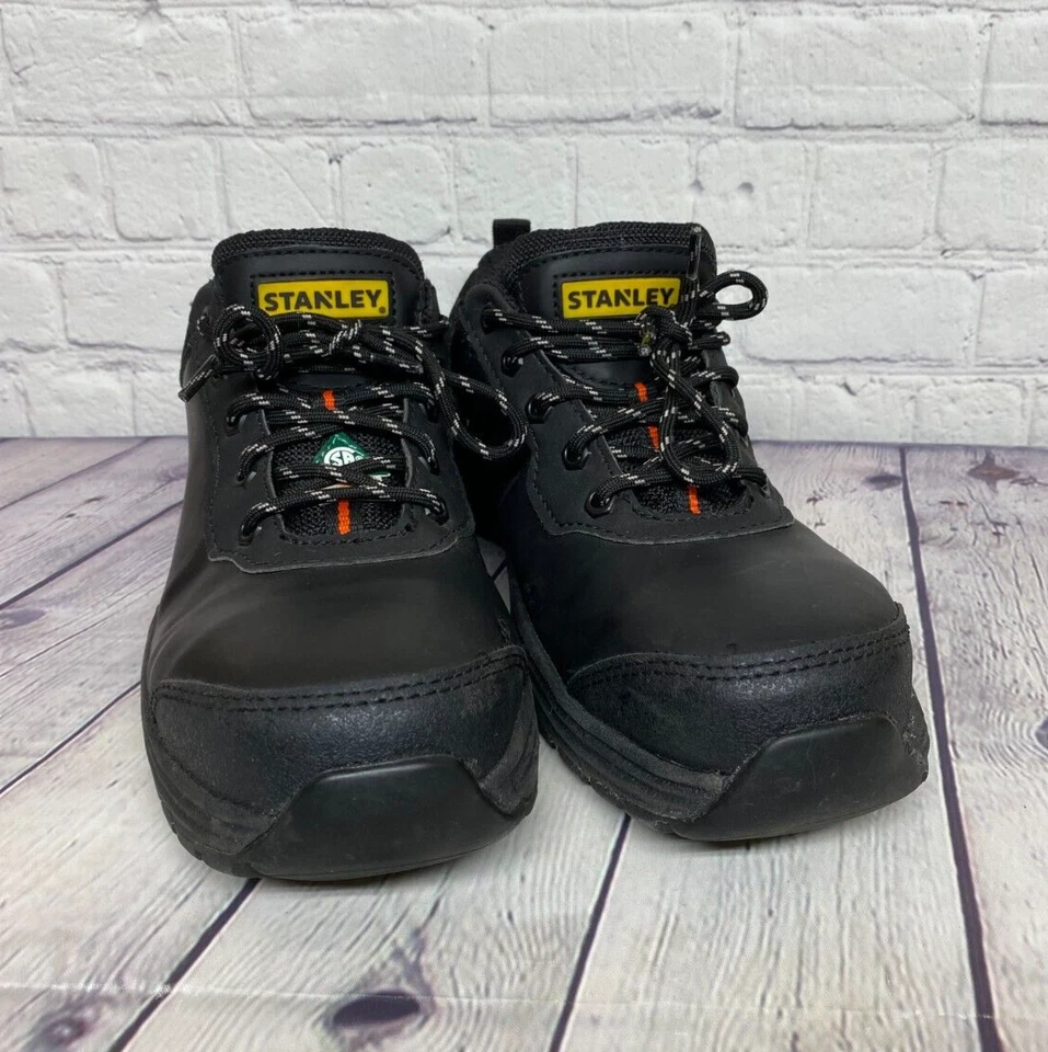 Stanley Steel Toe Safety Work Boots Men Size 8 Black 187-2540-8 Low Cut CSA Foto 1 de 4