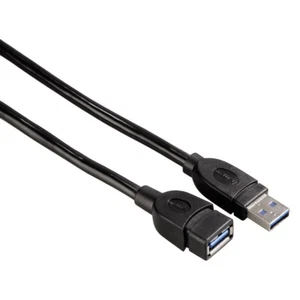 Cable extender USB 3.0 A/A Male/Female 5Gbps Black Shielded Certified 1,8m. HAMA - Zdjęcie 1 z 3