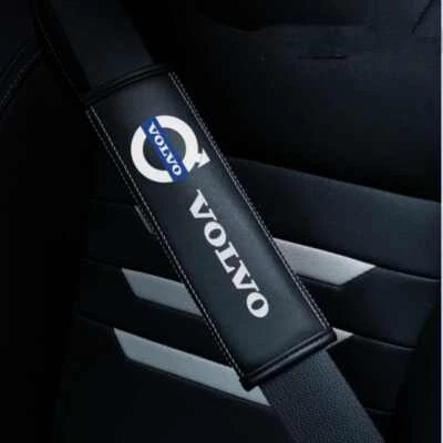 2Pcs New Leather Car Seat Belt Shoulder Pads Covers Cushion For Volvo Black Foto 1 de 4