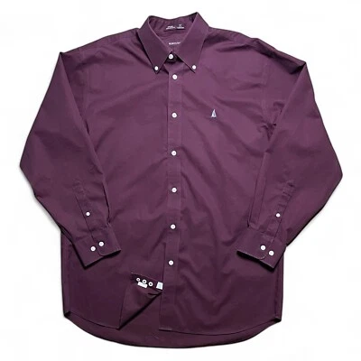 Camisa de Vestir NORDSTROM Borgoña Mediana Abotonada Preppy Clásica Foto 1 de 4