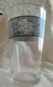 Let it Snow Cooler Highball Tumbler (s) 16 oz. Glass Flakes Gibson Blue White ! - Bild 1 von 12