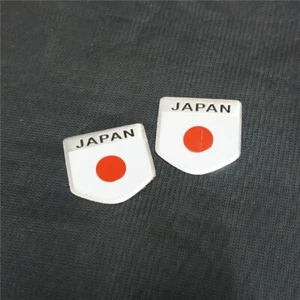 2PCS Smalll JAPAN Metal Sticker Badge Emblem Decal 3D Racing Flag Edition Motors - Picture 1 of 5