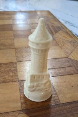 De colección E.S. "Pieza de ajedrez Lowe ANRI renacentista torre castillo blanco 4 1/4"" medieval" Foto 1 de 4