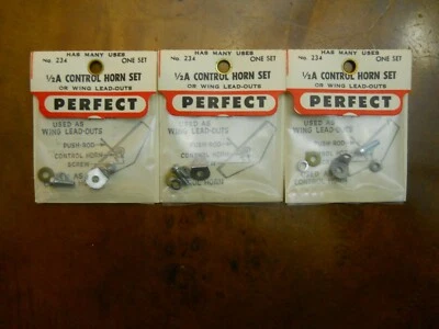 PERFECT #234 1/2 CONTROL HORNS, 3 PACKAGES CONTAINING 1 CONTROL HORN EACH (NEW) - Image 1 of 4
