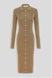 Venroy - BNWT - Ladie Pale Olive Button Up Midi Dress - Size XS. - Picture 1 of 12